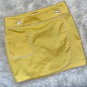 BEBE Vintage Yellow White Wrap Skirt Size 2